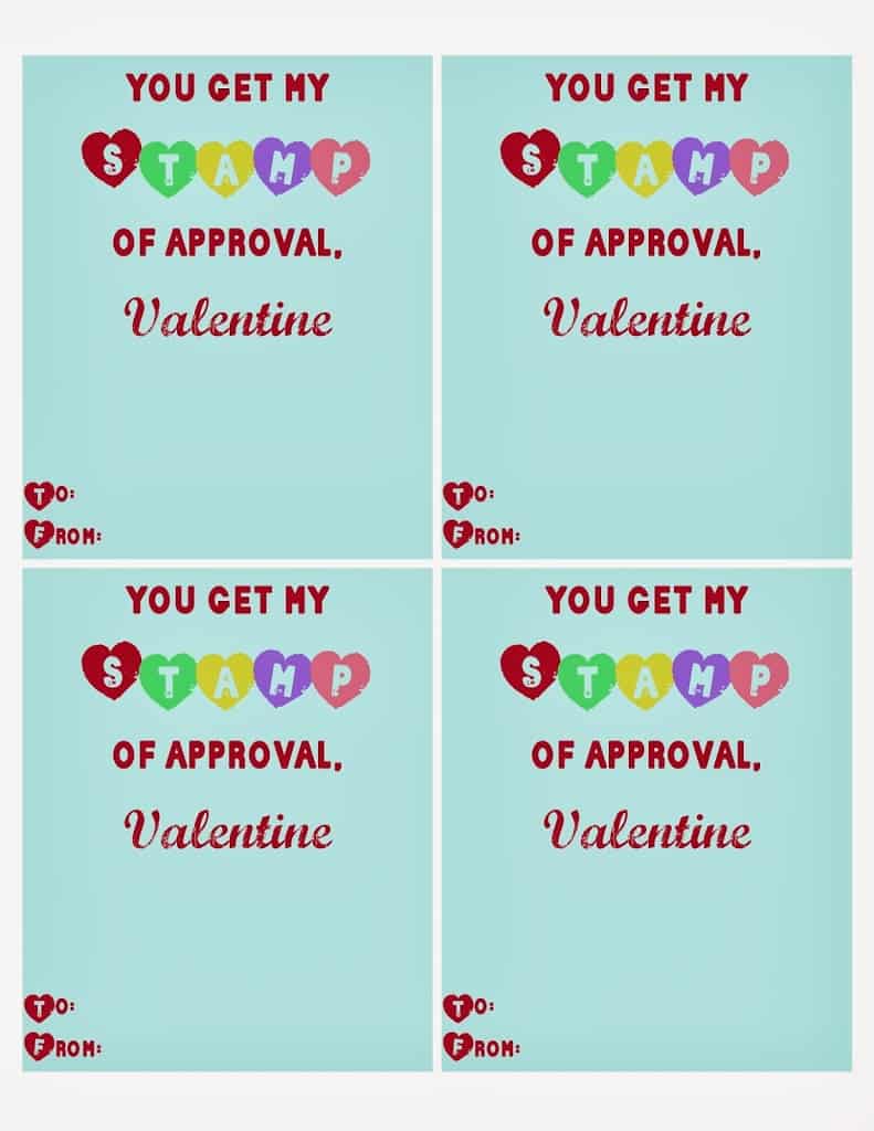 "Stamp of Approval" Valentines - Free Printable! - Average But Inspired