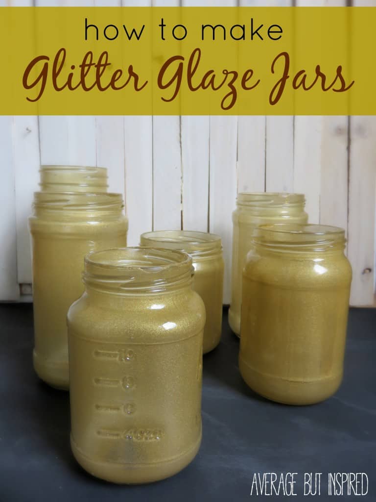 DIY Glitter Glazed Glass Jars