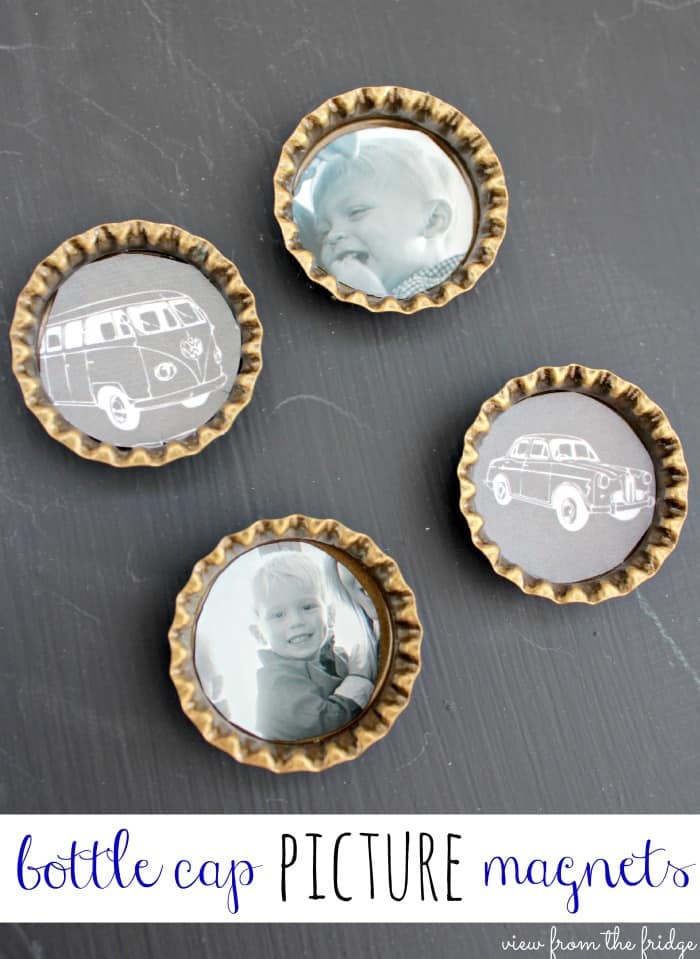 bottlecap photo magnets