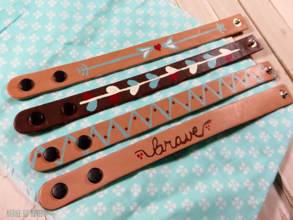 Easy DIY Painted Leather Bracelets