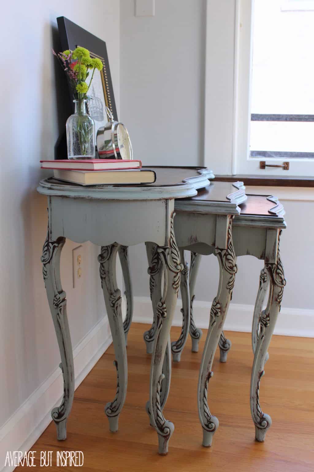 Painted Nesting Tables Makeover