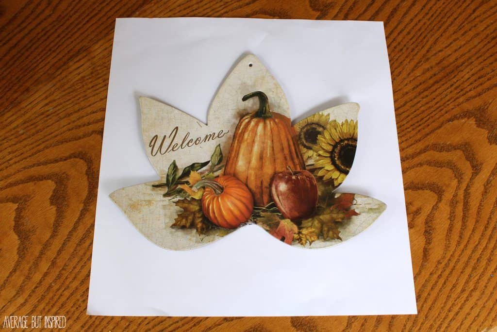 Turn a dollar store fall decoration into a totally cute piece of decor for your home! A few supplies and fifteen minutes are all you need!