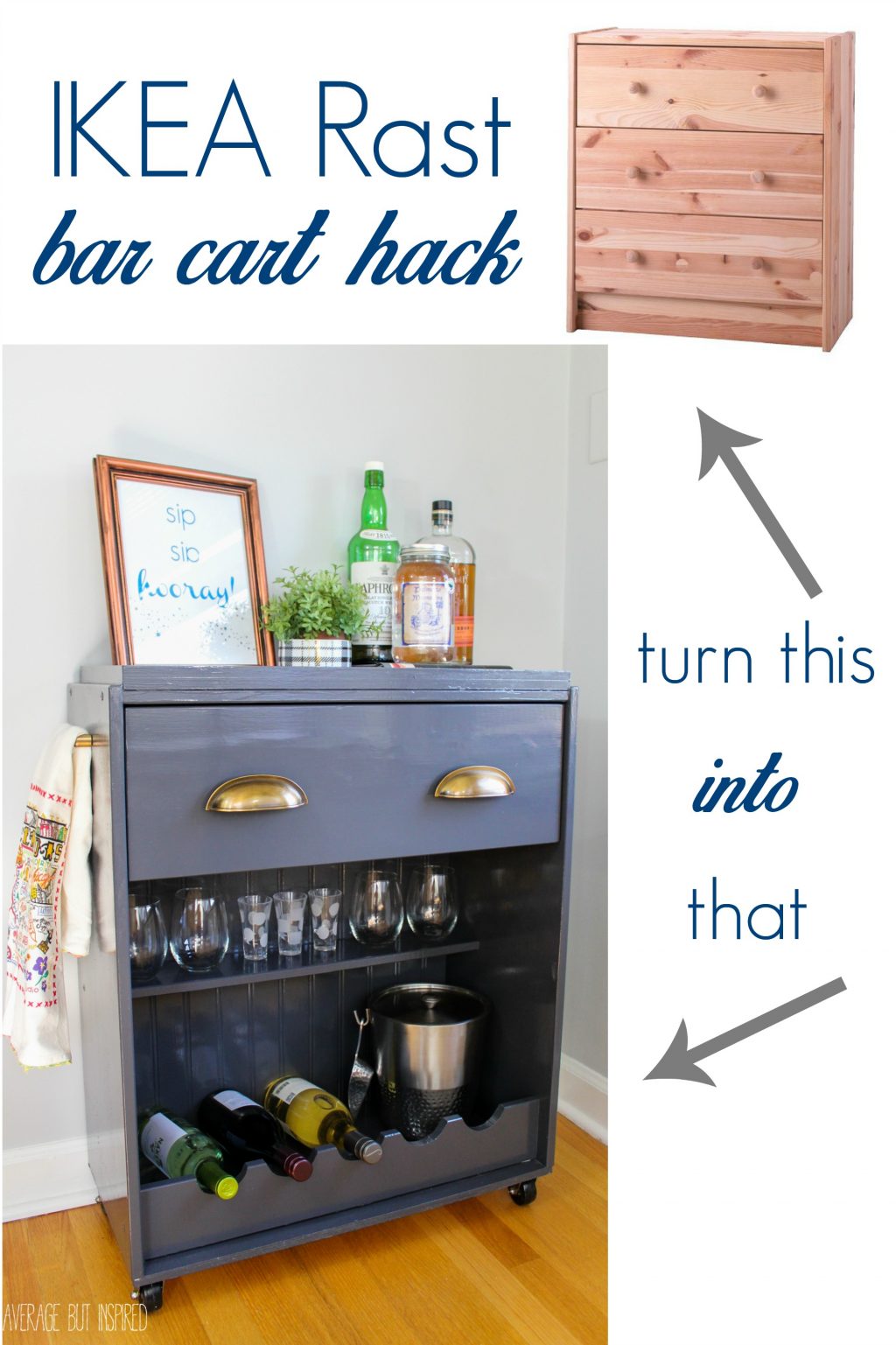 IKEA Rast Hack a Dresser a Bar Cart