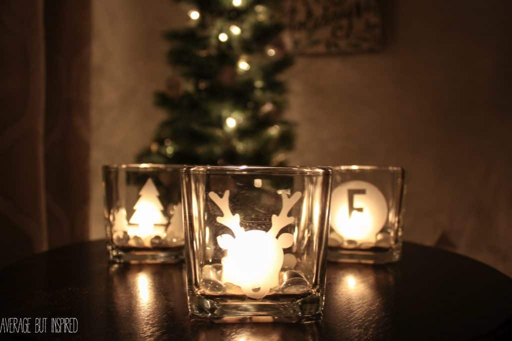 DIY Etched Glass Votive Holders