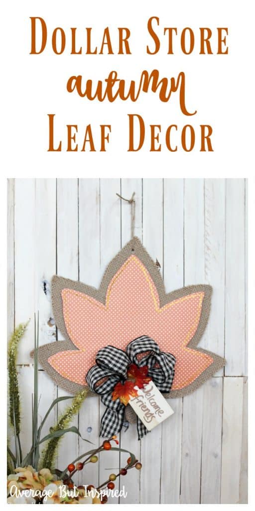 My guest contributor, Bre from Average but Inspired, is sharing a fun upcycle for a dollar store autumn leaf. Find the tutorial at diy beautify! dollar store leaf decor upcycle