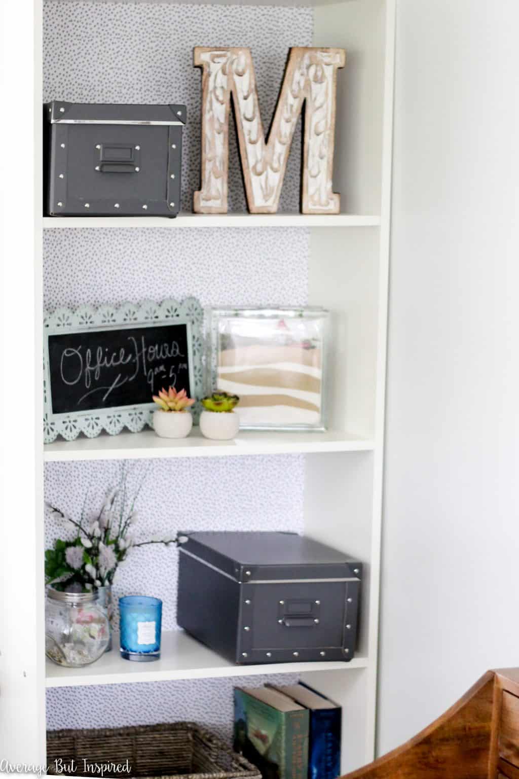 How to Upgrade a Bookcase with Wrapping Paper {IKEA Gersby Hack}