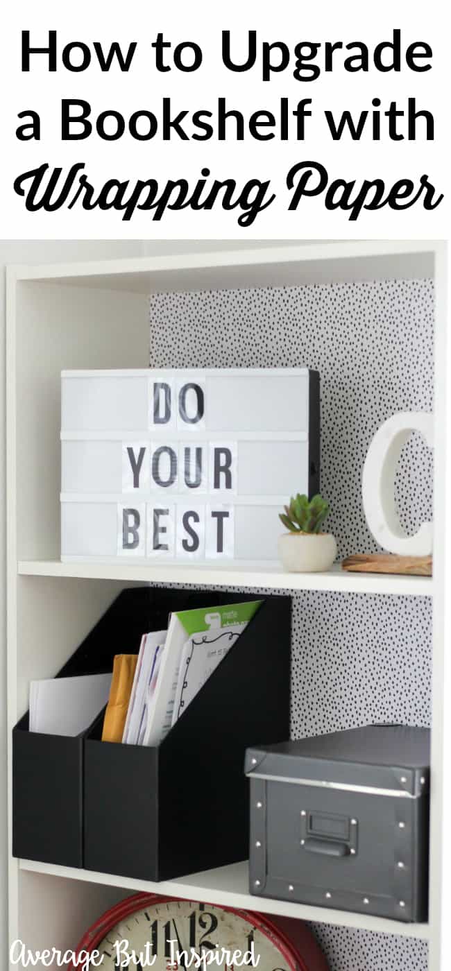 How to Upgrade a Bookcase with Wrapping Paper {IKEA Gersby Hack}