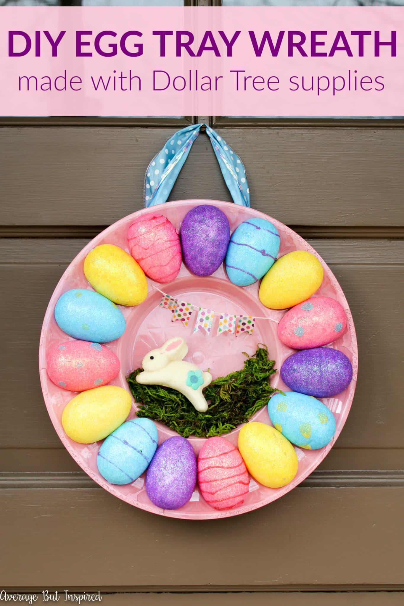 How to Make an Egg Tray Wreath for Easter with Dollar Store Supplies
