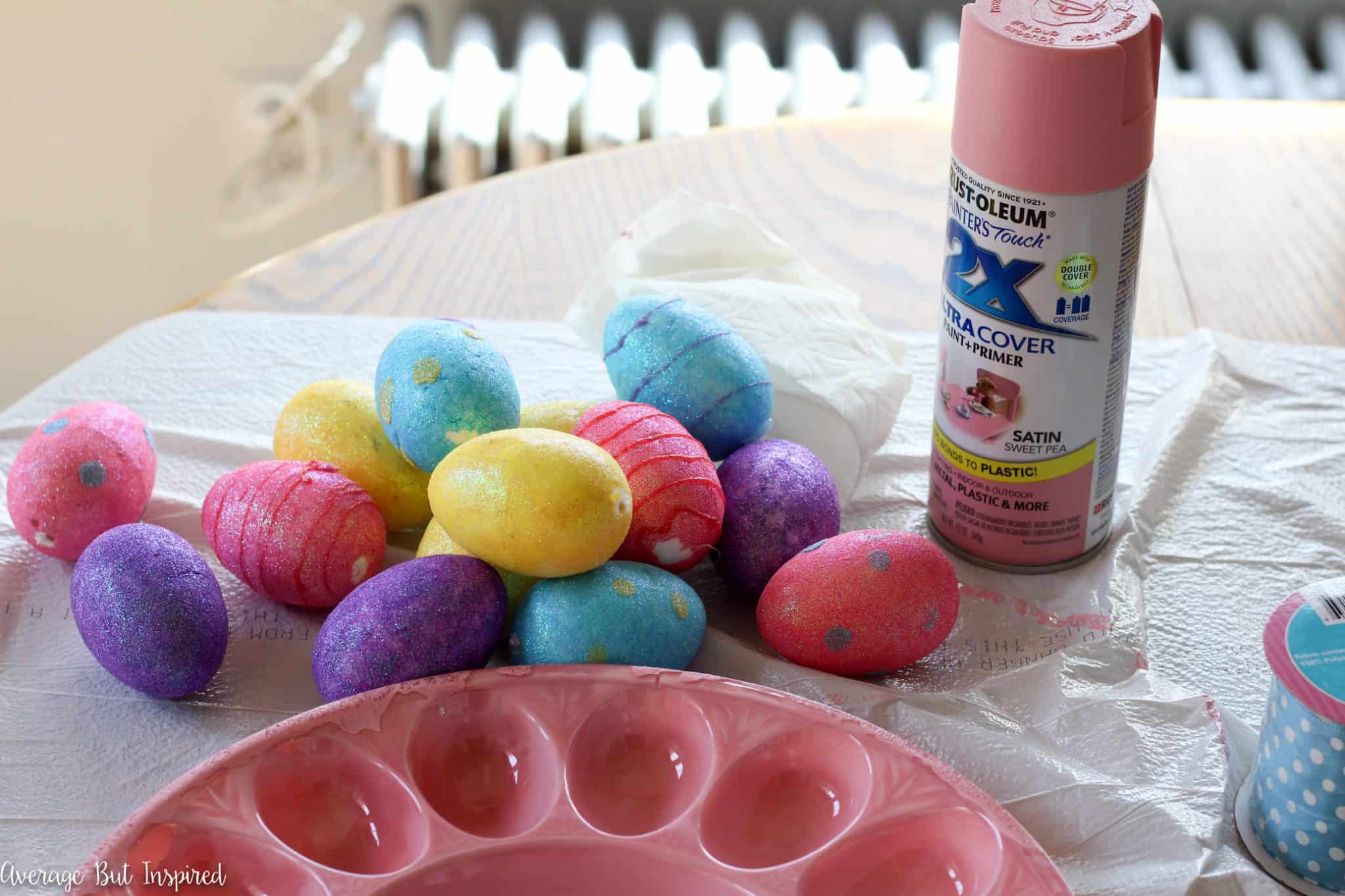 How to Make an Egg Tray Wreath for Easter with Dollar Store Supplies