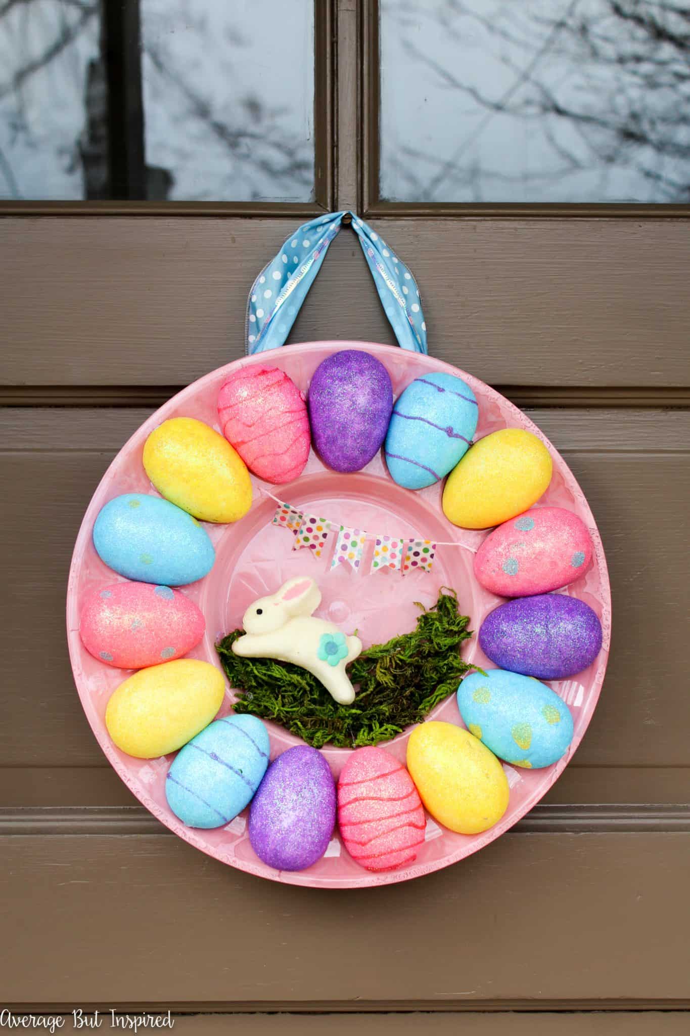 How to Make an Egg Tray Wreath for Easter with Dollar Store Supplies