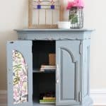 FAT Paint Antique Wedgewood Blue Console Cabinet Makeover {Monthly DIY Challenge}