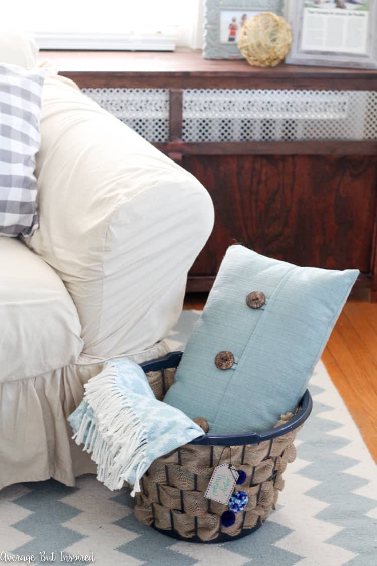 Laundry Hamper to Burlap Basket Upcycle
