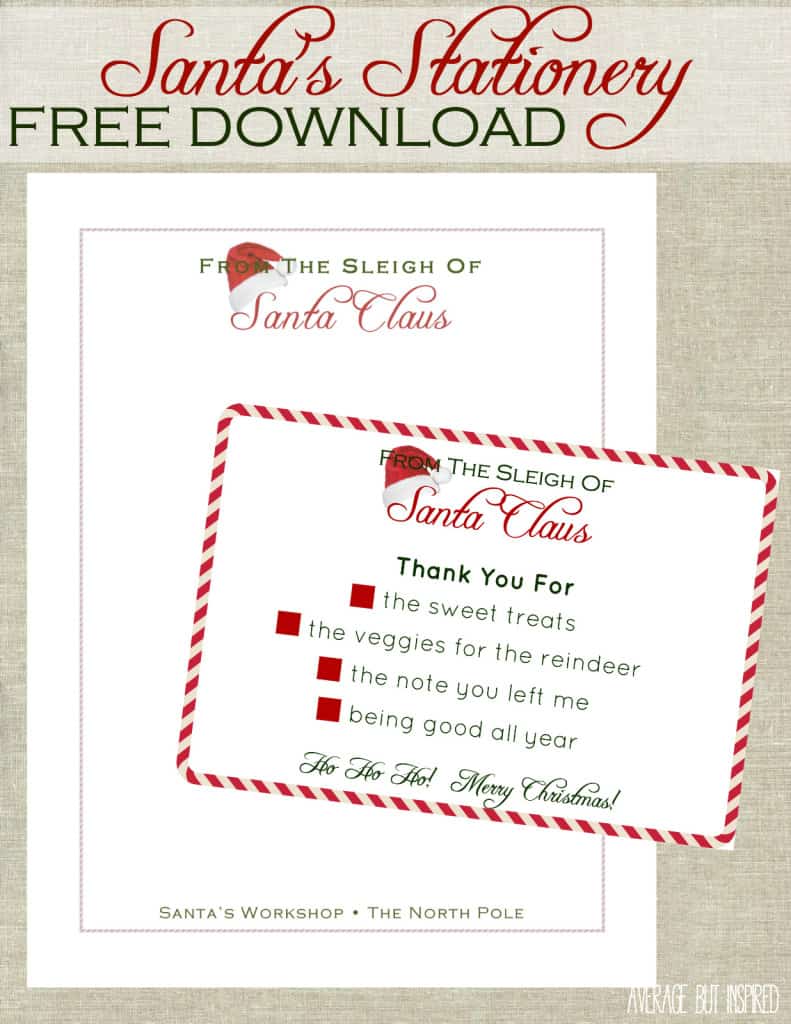 Santa's Stationery {Free Printable} - Average But Inspired